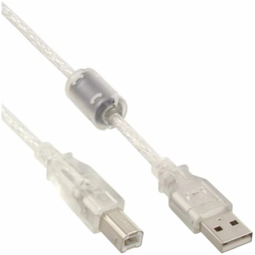 USB 2.0 kabelis Type A male / B male caurspīdīgs f