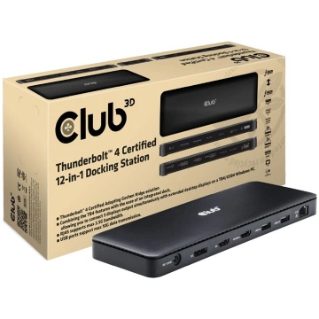 Club 3D 12-in-1 - docking station - USB-C / USB4 /