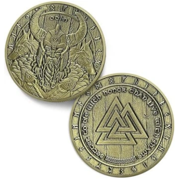 Laimīgs vikingu rūnas Valknut monētas - spēcīgs Od