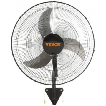 Sienas ventilators, 49 cm oscilējošs, melns, metāl
