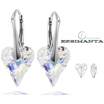 Sudraba auskari ar Swarovski Eksimanta.lv