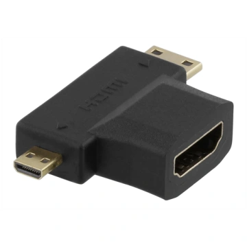Adapter DELTACO HDMI-M/miniHDMI-F/microHDMI-F/HDMI
