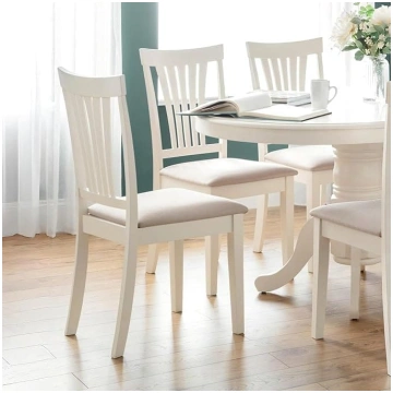 Julian Bowen Set of 2 Stanmore Chairs, Ivory ANEB0