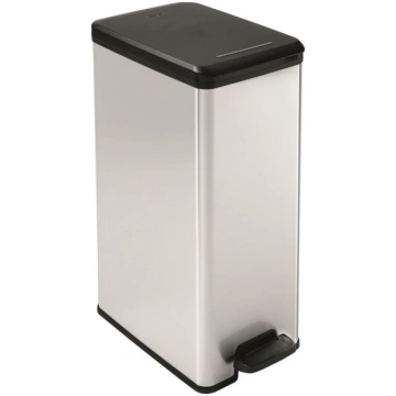 Pedāļspainis metalizēts Slim Bin 40 l, sudraba Cur