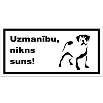 Zīme ""Uzmanību,suns""(franču buldogs) 10x20cm