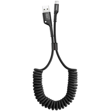 Baseus Spring-loaded Lightning cable, 1m, 2A / bla