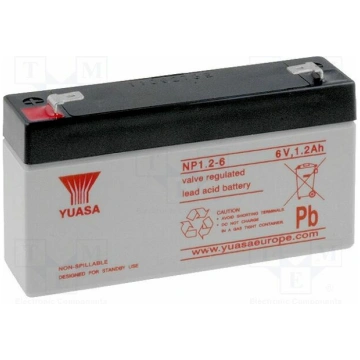 Re-battery: acid-lead; 6V; 1.2Ah; AGM; maintenance