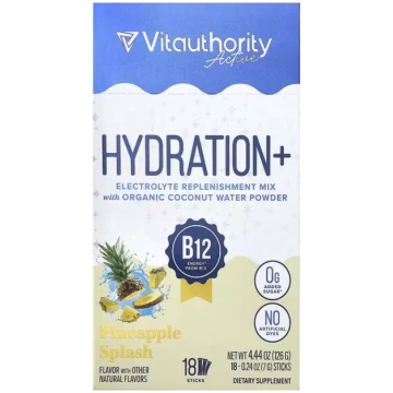 Vitauthority, Active, Hydration+, Pineapple Splash