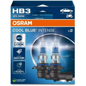 Auto spuldze Osram HB3, halogēnā spuldze, zila krā