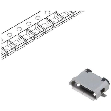 Connector: USB B micro; socket; SMT; PIN: 5; horiz