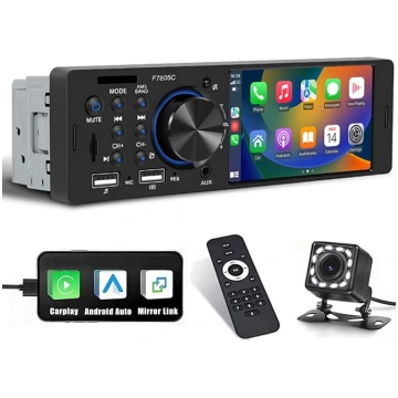 Hikity 1 DIN auto radio CarPlay Android auto Bluet