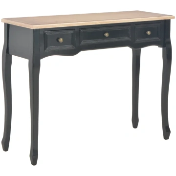 280046 Dressing Console Table With 3 Drawers Black