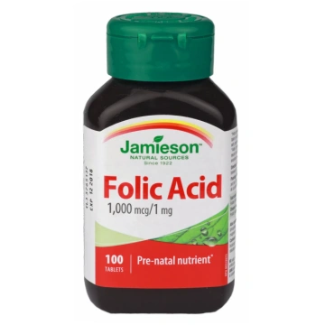 JAMIESON Folic Acid 1 mg tabletes, 100 gab