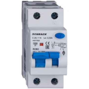 Combined MCB/RCD (RCBO) 1+N, AMPARO 10kA, C 25A, 3