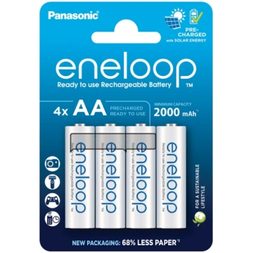 Panasonic Eneloop AA baterijas (2000 mAh) (4 gab.)