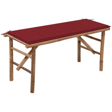 Saliekams dārza sols ar matraci, 118 cm, bambuss