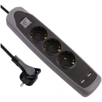 Electraline 62150 Pagarinātājs 3 Ligzdas+2USB 2.0M