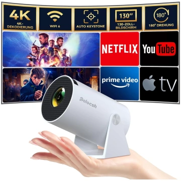 Polocsh Mini Projector with WiFi 6 and BT 5.2, Pro