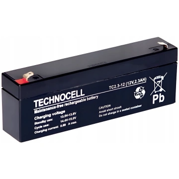 Tc 2,3-12 Technocell Akumulators Agm 12v 2.3ah
