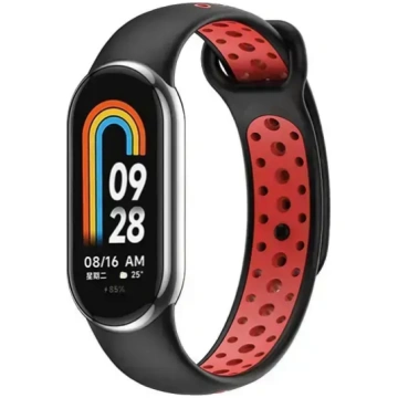 Beline siksna Mi Band 8, melna-sarkana