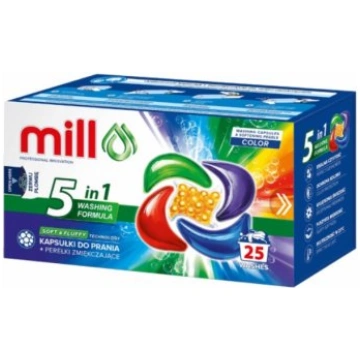 MILL PRO 5k laundry capsules + COLOR softening bea