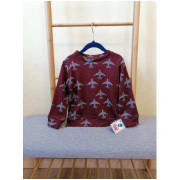 Bordo krāsā trikotāžās džemperis.,,Lidmašīnas,,Bik