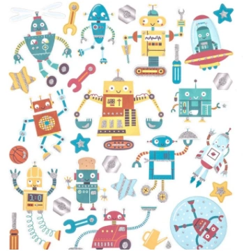 Uzlīme DallPrint Robots, bērnišķīgi daudzkrāsaina