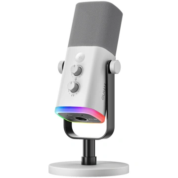Fifine AM8W dynamic microphone with stand (white) 