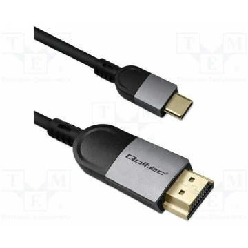 Cable; HDMI plug,USB C plug; PVC; 2m; black; 32AWG