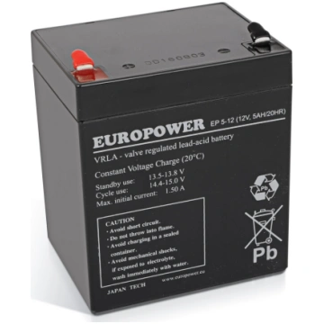 Europower Akumulators 12v 5ah Agm Europower Ep5-12