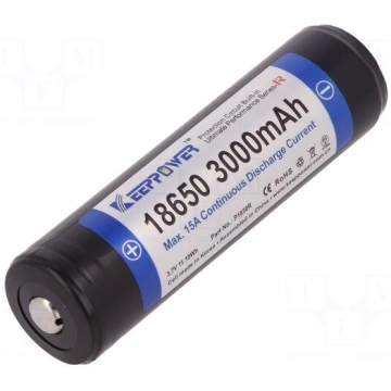 Re-battery: Li-Ion | 18650,MR18650 | 3.7V | 3000mA