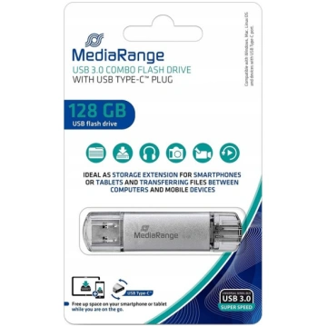 MediaRange USB-Stick 128GB USB 3.1 combo mit USB T
