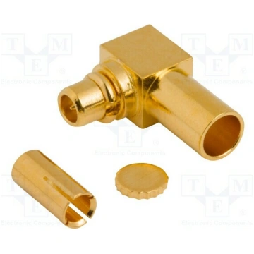 Connector: MMCX; plug; male; angled 90°; 50Ω; 1.37