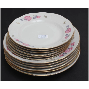 Porcelain soup plates 6 pcs and dinner plates 6 pc