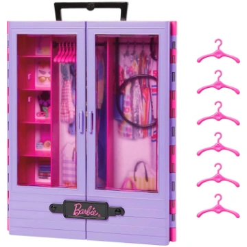 Barbie lelles skapis ar 6 pakaramiem HJL65