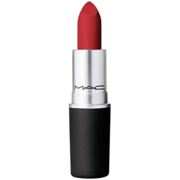MAC Powder Kiss pūderkrēmveida lūpu krāsa 935 Ruby