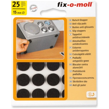 Paliktnīši pretslīdes 15mm apaļi melns 25gab 40072