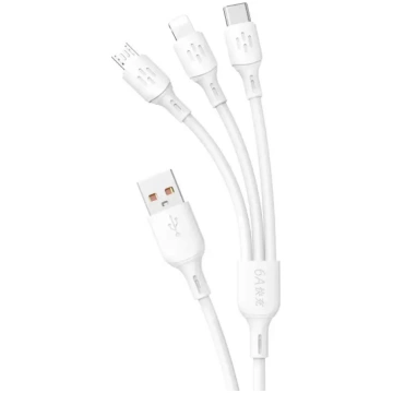 3-in-1 Kabelis USB-A uz USB-C micro USB iPhone Lig