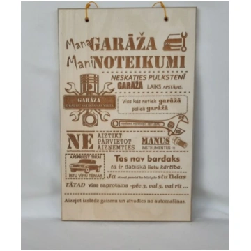 Koka dekors “Mana garāža, mani noteikumi”
