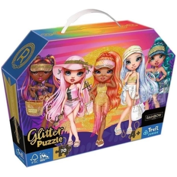 Trefl Puzzle 70 elementów glitter w kuferku Brokat