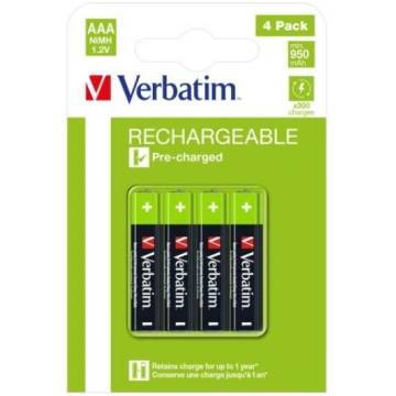 Verbatim 49514 Rechargeable Batteries NiMH AAA HR0
