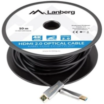 Kabeļa hdmi m/m v2. 10m melns optiskais aoc LANBER