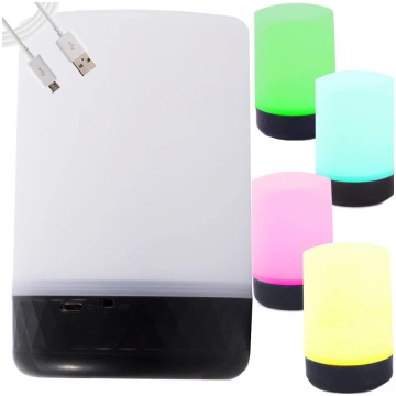 LED RGB nakts lampiņa ar USB, 2 režīmi, 8 krāsas -