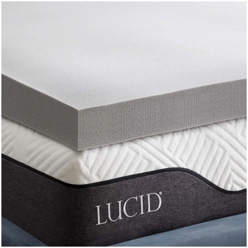 LUCID Memory Foam Mattress Topper 140 x 190 cm wit