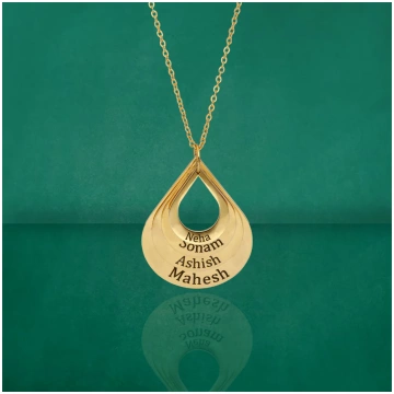 Personalised Waterdrop 4 Names Pendant - S35927 SI