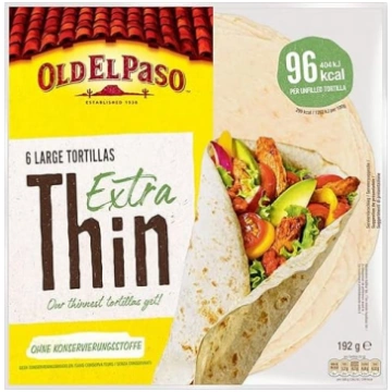 Old El Paso tortiljas – īpaši plānas – meksikāņu t