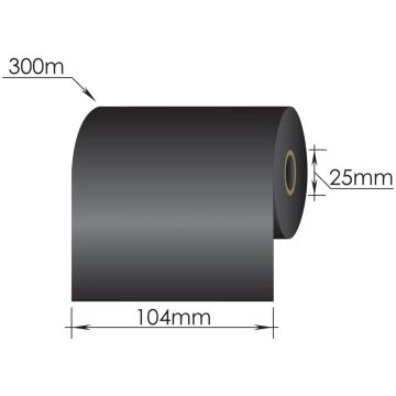 Ribbons 104mm x 300m/25mm/104mm/Wax-Resin/Out, mel