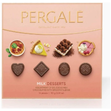 Konfekšu kārba piena Pergale Desserts 113g