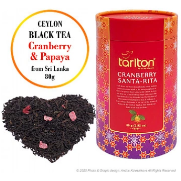 TARLTON Ceylon Cranberry Santa Rita 80 gr. Melnā t