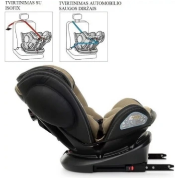 Autokrēsliņš Hamilton 360º SPS 0-36 kg, brūns